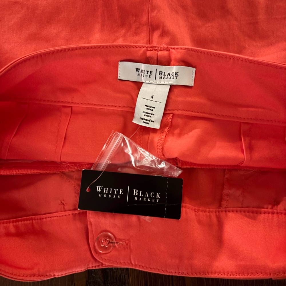 White House Black Market Coral Shorts Tailored Cotton - Picture 3 of 3